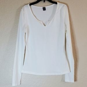 Shein Longsleeve White Top Size M